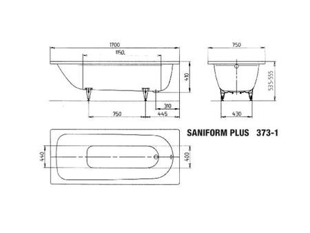 KALDEWEI Saniform Plus Wanna Stalowa 170x75 Model 373-1 112600010001