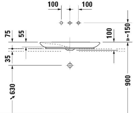 DURAVIT Uniwersal Umywalka Nablatowa 03707000001