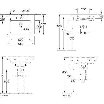 Villeroy&boch Subway - Umywalka 65