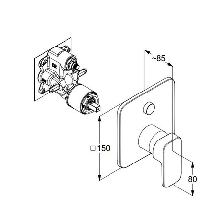 KLUDI Renon Bateria Wannowo Natryskowa , Element Zewnetrzny - Czarny Mat 427593975