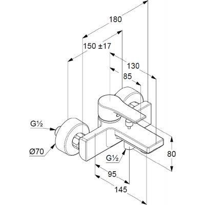 KLUDI Zenta Bateria Wannowo Prysznicowa 486700565