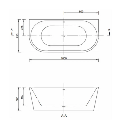 EMPORIA Wanna Emilia Przyścienna 160 Cm Biała EMPORIA-WS206-1600