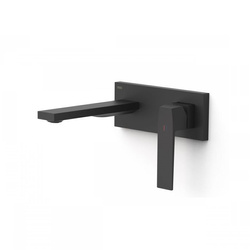 TRES Slim Bateria Umywalkowa Ścienna 18 Cm Czarny Mat 20230011NM