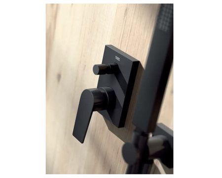 TRES Project Colors Zestaw Prysznicowy Z Baterią Podtynkową I Deszczownicą Czarny Mat 21198091NM