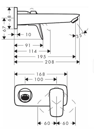HANSGROHE Logis Bateria Umywalkowa Podtynkowa , Element Zewnętrzny 71220670