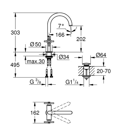GROHE Atrio Bateria Umywalkowa - Brushed Hard Graphite (grafit Szczotkowany) 21019AL3