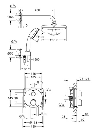 GROHE Grohtherm Zestaw Prysznicowy Termostatyczny 34727000