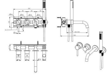 EMPORIA Fly Bateria Wannowa Z Zestawem Montażowym EMPORIA-03032CHR