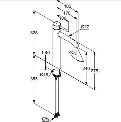 KLUDI Bozz Bateria Umywalkowa Wysoka - Złoty Szczotkowany 38286N076