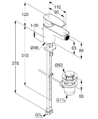 KLUDI Pure&solid Pure&solid - Bat. Bidetowa 342160575