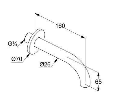 KLUDI Bozz Wylewka Wannowa - Złoty Szczotkowany 38505N0