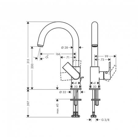 Hansgrohe Vernis Shape - Bateria Umywalkowa