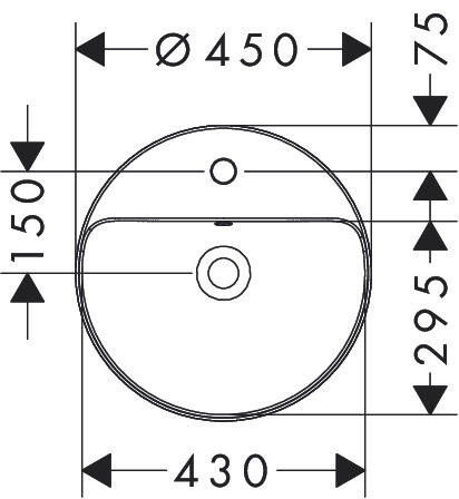 Hansgrohe Xuniva S -umywalka Nablatowa Z/o Z Przelewem Okrągła