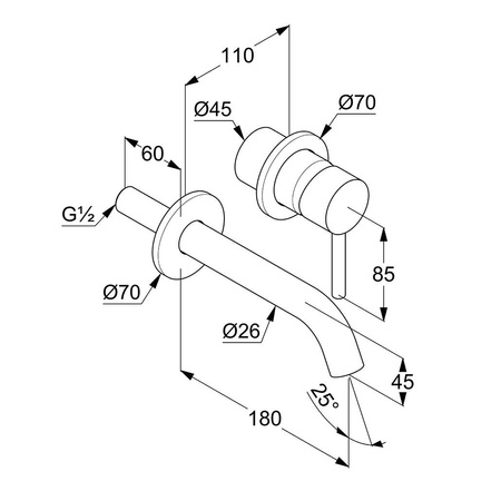 KLUDI Bozz Bateria Umywalkowa ,element Zewnętrzny 382440576