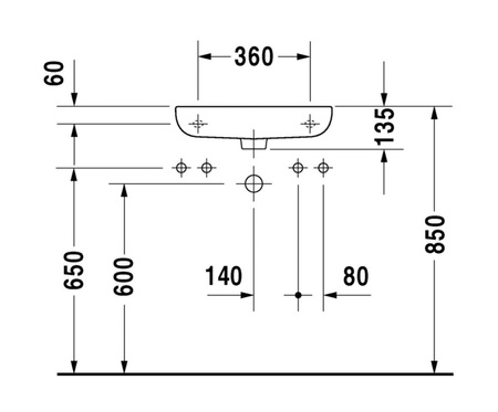 DURAVIT D-code Umywalka 07065000002