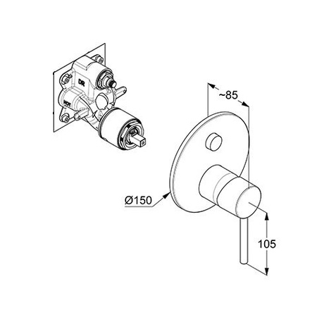 KLUDI Bozz Bateria Wannowo Prysznicowa ,element Zewnętrzny - Złoty Szczotkowany 38759N076