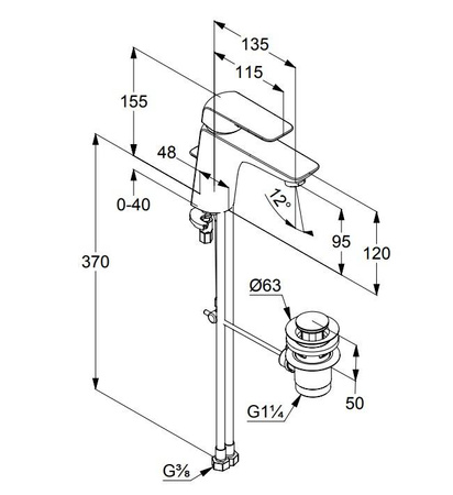 KLUDI Ameo Bateria Umywalkowa 410230575