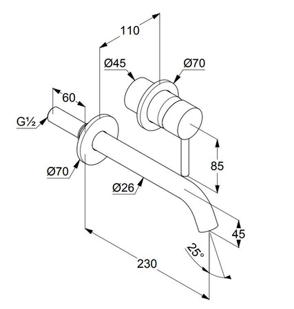 KLUDI Bozz Bateria Umywalkowa , Element Zewnętrzny - Złoty Szczotkowany 38245N076