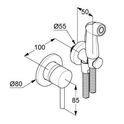 KLUDI Bozz Zestaw Higieniczny Bidetowy 389990576