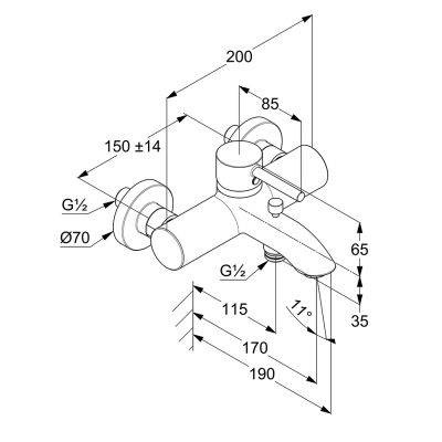KLUDI Bozz Bateria Wannowo - Prysznicowa 386910576