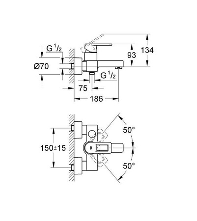 GROHE Quadra Bateria Wannowo - Prysznicowa 32638000