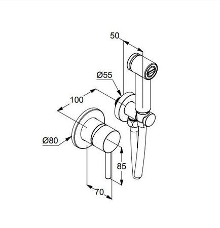 KLUDI Bozz Zestaw Higieniczny Bidetowy- Złoty Szczotkowany 38998N076