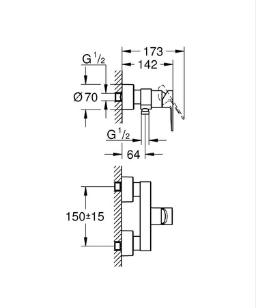 GROHE Lineare Bateria Prysznicowa 33865001