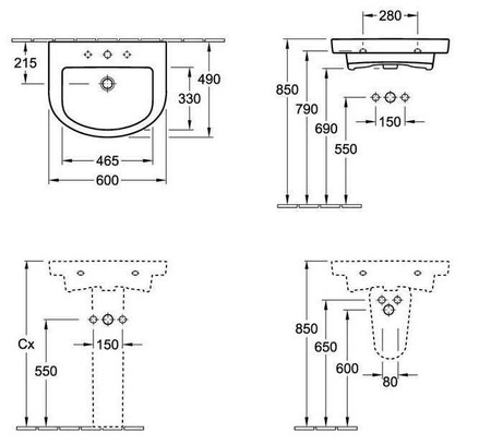 VILLEROY&BOCH Subway Umywalka 71146001