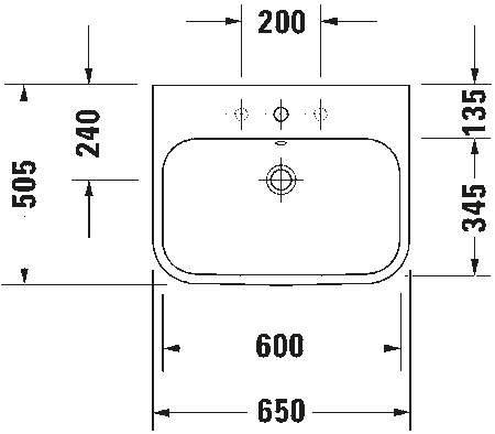 DURAVIT Happy D Umywalka Meblowa 65 Cm 231865000000