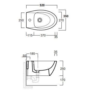 SIMAS Spazio Bidet Wiszący LFT19/F85