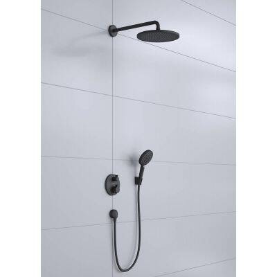 HANSGROHE Wallstoris Zestaw Prysznicowy Podtynkowy Termostatyczny - Czarny Mat 27961670