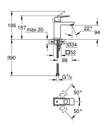 GROHE Eurocube Eurocube - Bateria Umywalkowa 23132000