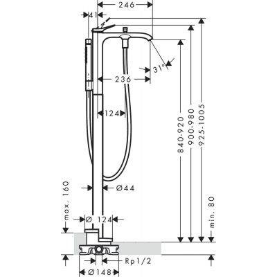 Hansgrohe Hg - Vivenis Bateria Wannowawolnostojąca