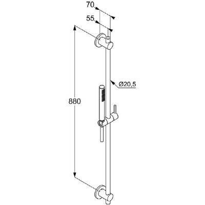 KLUDI Nova Fonte Nova Fonte Puristic - Zestaw Prysznicowy Ścienny Kol.czarny Mat 208403915