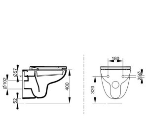 CERAMICA DOLOMITE S.P.A. Gemma 2 Miska Wc 36×53 Cm D522501