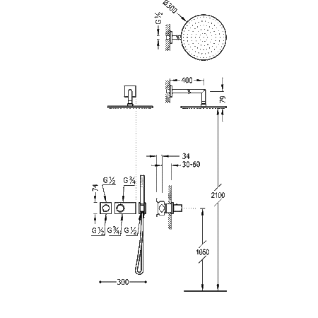 TRES Class Zestaw Prysznicowy Termostatyczny 20735201