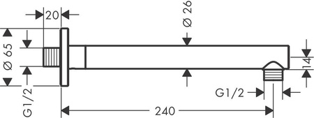 Hansgrohe Vernis Blend - Ramię Prysznicowe 24 Cm