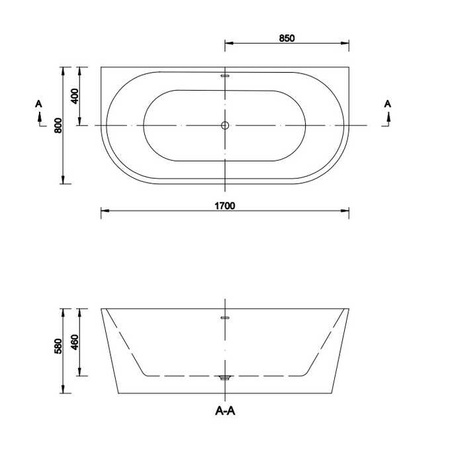 EMPORIA Wanna Emilia Przyścienna 170 X 80 Cm Biały Połysk EMPORIA-WS206-1700