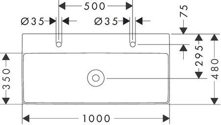 Hansgrohe Xelu Q - Umywalka Wisząca Z 2 Otworami , Bez Przelewu