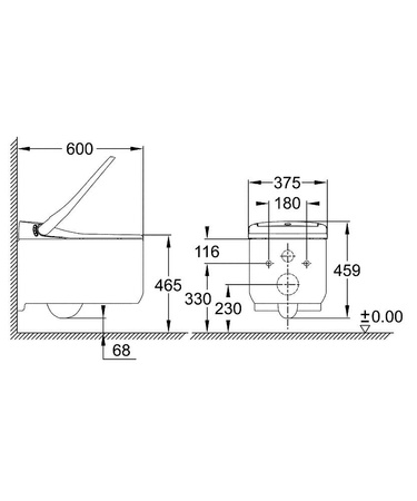 GROHE Sensia Arena Toaleta Myjąca Do Montażu Z Podtynkowym Systemem Spłukującym 39354SH1