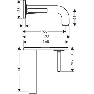 HANSGROHE Axor Citterio Bateria Umywalkowa ,element Zewnętrzny 39112000