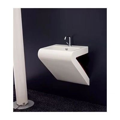 ART CERAM La Fontana Umywalka Biało Czarna 55x45 Ścienna  LO25V/LFL002
