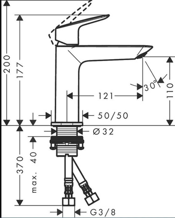 Hansgrohe Logis - Bateria Umywalkowa 110 Fine Bez Kompletu Odpływowego Kol.czarny