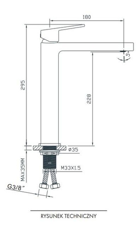 EMPORIA Teo Bateria Umywalkowa - Gun Metal EMPORIA-02011BN