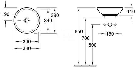 VILLEROY&BOCH Loop&friends Umywalka Nablatowa 51480001