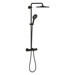 GROHE Essence Zestaw Prysznicowy Z Termostatem Do Montażu Ściennego - Phatnom Black (czarny Mat)  22119KF0