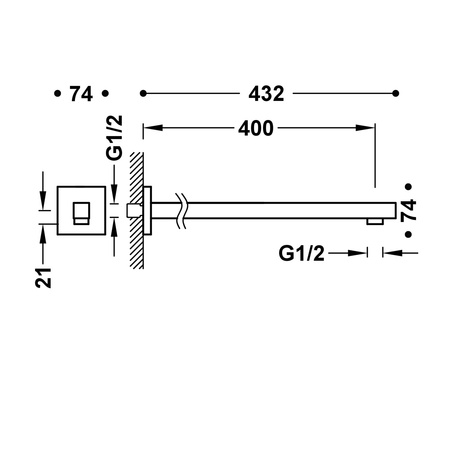 TRES Clasic Ramię Do Deszczownicy 40 Cm Chrom 13413940