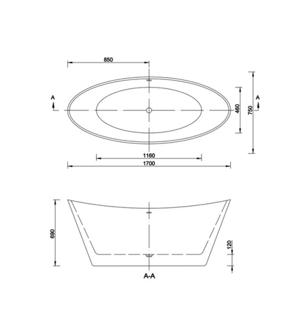 EMPORIA Wanna Monya Wolnostojąca Z Przelewem Biała 170cm EMPORIA-WS208P
