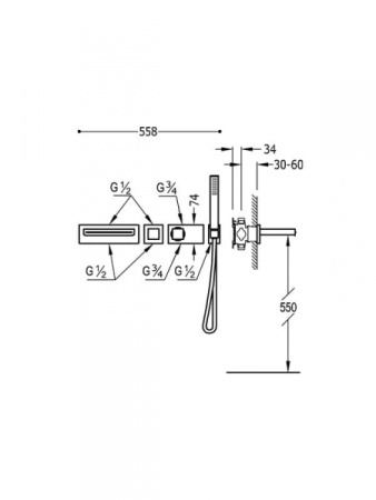 TRES Block System Bateria Wannowo Prysznicowa Podtynkowa 20739201