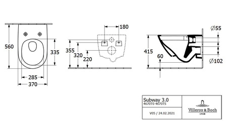 Villeroy&boch Subway 3.0 - Miska Wc Wisząca